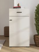 Commode / 1 tiroir / Couleur : Cachemire / 1 porte battante / Bords ABS / 3 compartiments / Dimensions : 51,5 x 35 x 98 cm / Poignées & Pieds : Noir / Pour l'entrée