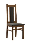 Chaise classique Bachtel 06, bois de hêtre massif, couleur : chêne / rembourrage gris foncé - Dimensions : 99 x 42 x 54 cm (H x L x P)