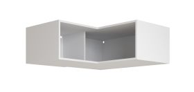 Rehausse pour armoire d'angle / Couleur : Blanc / Cadre d'angle gauche / Dimensions : 108,5 x 55 x 38,5 cm