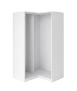 Armoire d'angle Corps / Cadre d'angle gauche / Couleur : Blanc / dimensions : 108,5 x 55 x 196 cm
