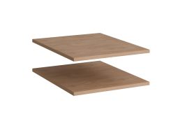 Tablette en bois / Lot de 2 / Couleur : Chêne Puccini / Dimensions : 48 x 55 x 2 cm