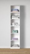 Armoire ouverte / 6 compartiments / Couleur : Blanc / Étagère / 51,5 x 55 x 234 cm / Matériau durable / 4 étagères / Pour dressing ou chambre à coucher