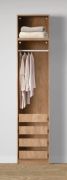 Armoire ouverte / Étroite / Couleur : Chêne Puccini / 4 tiroirs / 1 tringle à vêtements / 51,5 x 55 x 234 cm / 1 compartiment / Design moderne et simple