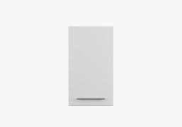 Armoire à portes battantes / Armoire suspendue / 71,5 x 40 x 29 cm / Blanc / Parnassus 03 / 1 porte / Unicolore / Design simple / Poignées métalliques allongées