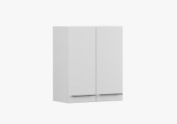 Armoire suspendue / Armoire à portes battantes / Parnassus 07 / Blanc / 2 portes / Poignées : Métal / 71,5 x 60 x 29 cm / Poignées métalliques / Armoire suspendue pour la cuisine