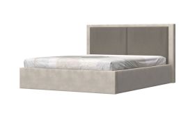 Lit double Neiafu 102 avec tête de lit capitonnée | Couleur cachemire | 180 x 200 cm | Mécanisme de levage | Rangement intégré