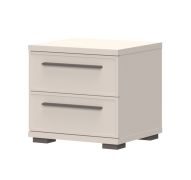 Table de chevet Neiafu 98 | 2 tiroirs | Coloris cachemire | Soft-Close | Pieds réglables | 43 x 45 x 40 cm