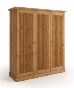 Armoire à portes battantes / Penderie / Pin finlandais massif / Couleur : chêne / Durable / Dimensions : 212,5 x 188,5 x 63 cm / Veinage naturel