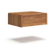 Table de chevet suspendue / Bois massif / Chêne huilé / 1 tiroir / 50 x 39 x 19 cm / Fermeture en douceur / Ouverture par simple pression