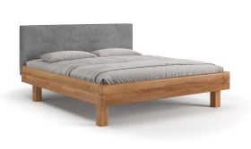 Lit simple / Lit d'appoint / Bois massif / Chêne huilé / Dossier confortable / 180 x 200 cm / Style minimaliste / Matériaux naturels de grande qualité