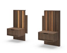 Chevets / Lot de 2 / Chêne Dunin / 2 tiroirs / Éclairage LED inclus / 50 x 40 x 102 cm / Chevets / Fonction Soft-Close