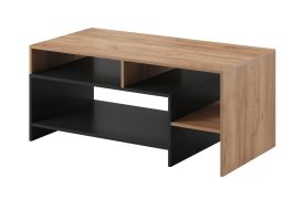 Table basse / Couleur : Chêne Gold Craft / Anthracite / 3 compartiments spacieux / 120 x 60 x 53 cm / Bords ABS / Table basse / Pour le salon