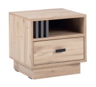 Table de chevet pour extension de lit à gauche Niel 20, couleur : Chêne / Anthracite - dimensions : 40 x 40 x 36 cm (h x l x p)