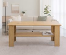 Table basse Polon 2 / Couleur : Chêne de Sonoma / Robuste et facile d'entretien / 90 x 50 x 50 cm / Grande tablette supplémentaire / Table de salon