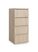 Commode moderne à quatre tiroirs Zapopan 20, Couleur : Chêne de Sonoma, Dimensions : 88 x 30 x 40 cm, Fabriqué à partir de matériaux de haute qualité, design épuré
