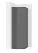 Armoire d'angle sobre avec élément supérieur Zapopan 63, six compartiments, couleur : graphite, dimensions : 225 x 70 x 70 cm, deux tringles, Fonction push-to-open