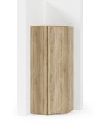 Armoire d'angle au design moderne Zapopan 56, Couleur : Chêne de Sonoma, cinq casiers, deux tringles à vêtements, dimensions : 185 x 70 x 70 cm, Fonction push-to-open