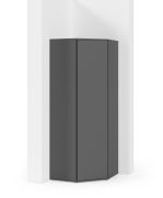 Armoire d'angle avec deux tringles à vêtements Zapopan 55, couleur : graphite, cinq casiers, très stable, dimensions : 185 x 70 x 70 cm, avec Fonction push-to-open