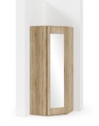 Armoire d'angle simple avec Fonction push-to-open Zapopan 51, Couleur : Chêne de Sonoma, Dimensions : 185 x 70 x 70 cm, avec une porte miroir, cinq casiers