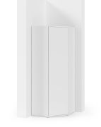 Armoire d'angle claire avec cinq casiers Zapopan 54, Couleur : Blanc, dimensions : 185 x 70 x 70 cm, deux tringles à vêtements, très bonne finition, pour penderie