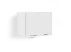 Armoire suspendue simple avec Fonction push-to-open Zapopan 74, bonne finition, Couleur : Blanc, un compartiment, dimensions : 40 x 50 x 40 cm, design simple