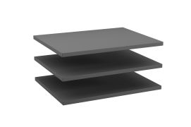 Lot de 3 étagères pour armoire Zapopan 37 / 40 / 44 / 47, couleur : graphite