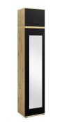 Armoire avec penderie Zapopan 42, Couleur : Chêne Artisan / Noir, Dimensions : 225 x 45 x 40 cm, deux compartiments, une tringle à vêtements coulissante