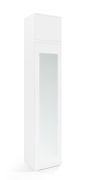 Armoire avec penderie Zapopan 43, Couleur : Blanc, fonction push-to-open, dimensions : 225 x 45 x 40 cm, deux compartiments, une tringle à vêtements coulissante