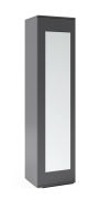 Armoire avec une porte miroir Zapopan 37, un compartiment, fonction push-to-open, couleur : graphite, dimensions : 185 x 45 x 40 cm, tringle à vêtements extensible