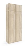 Armoire penderie Zapopan 34 avec surmeuble | 4 compartiments | Chêne Sonoma | 225 x 90 x 40 cm | Push-to-open