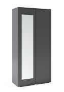Armoire simple avec deux compartiments Zapopan 23, couleur : graphite, Matériaux de haute qualité, dimensions : 185 x 90 x 40 cm, deux tringles à vêtements coulissantes