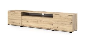 Armoire TV simple / Meuble TV Zapopan 110, Couleur : Chêne Artisan, Dimensions : 42 x 180 x 40 cm, Fonction Push-to-open, un trou pour le câble, très stable