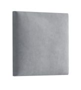 Panneaux rembourrés, lot de 10, Couleur : Gris, Revêtement : Velours, dimensions : 30 x 30 cm