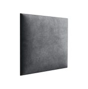 Panneaux rembourrés, lot de 10, Couleur : Anthracite, Revêtement : Velours, dimensions : 30 x 30 cm