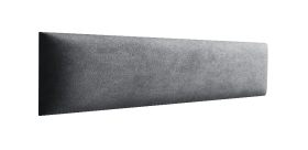 Panneaux rembourrés, lot de 10, Couleur : Anthracite, Revêtement : Velours, dimensions : 60 x 15 cm