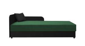Banquette-lit Lobatos 67 | Couchage 80 x 195 cm | Rangement intégré | Noir/Vert | Tête à gauche