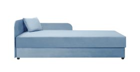 Lit de jour design Lobatos 77 bleu | Espace de rangement | Tête de lit gauche | 80 x 195 cm | Confort optimal