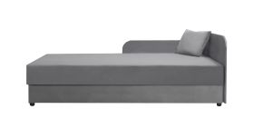 Lit d’appoint / banquette Lobatos 88 gris | Tête à droite | Coffre intégré | Bonell | 80 x 195 cm | Coussin inclus