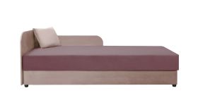 Lit d’appoint/Lit de jour avec rangement Lobatos 95 | 80 x 195 cm | Rose | Coussin inclus | Matelassage confortable