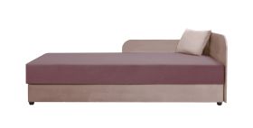 Lit d’appoint rose avec rangement rabattable Lobatos 96 | Tête à droite | 80 x 195 cm | Matelas confortable | Fonction canapé