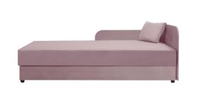 Lit d’appoint / Banquette Lobatos 16 | Sofa-lit rose | Tête de lit droite | Rangement intégré | 90 x 195 cm | Bonellfederkern