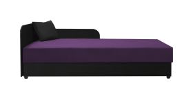 Lit de jour design Lobatos 03 | Noir & Violet | Tête à gauche | Rangement intégré | 90 x 195 cm