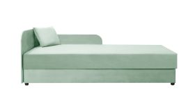 Lit d’appoint / banquette Lobatos 47 | Bonellfederkern | Tête à gauche | Couleur menthe | 90 x 195 cm