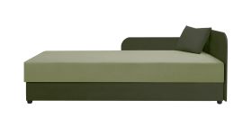 Lit de jour moderne Lobatos 34 | Vert foncé | Tête de lit droite | 90 x 195 cm | Matelas à ressorts Bonell