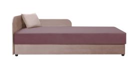 Lit d’appoint confortable avec rangement Lobatos 35 | 90 x 195 cm | Rose foncé/Rose | Coussin inclus