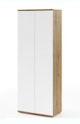 Armoire vestiaire / Couleur : Chêne Artisan / Blanc / 2 portes / une tringle à vêtements extensible / 1 compartiment / 70 x 40 x 185 cm / Fonction Push-to-open
