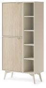 Étagère avec grand espace de rangement Crewe 11, Couleur : Beige / Chêne - Dimensions : 160 x 80 x 38 cm (H x L x P)