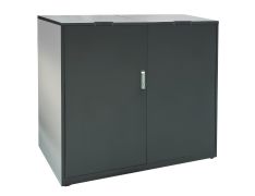 Abri pour poubelles 2-volets - Couleur: anthracite, Largeur: 134 cm, Hauteur: 120 cm, Profondeur: 80 cm