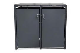 Abri pour poubelles 2-volets - Couleur: anthracite, Largeur: 132 cm, Hauteur: 116 cm, Profondeur: 80 cm
