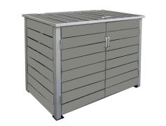 Abri pour poubelles 2-volets Alu / WPC - Couleur: gris clair, Largeur: 151 cm, Hauteur: 118 cm, Profondeur: 95 cm